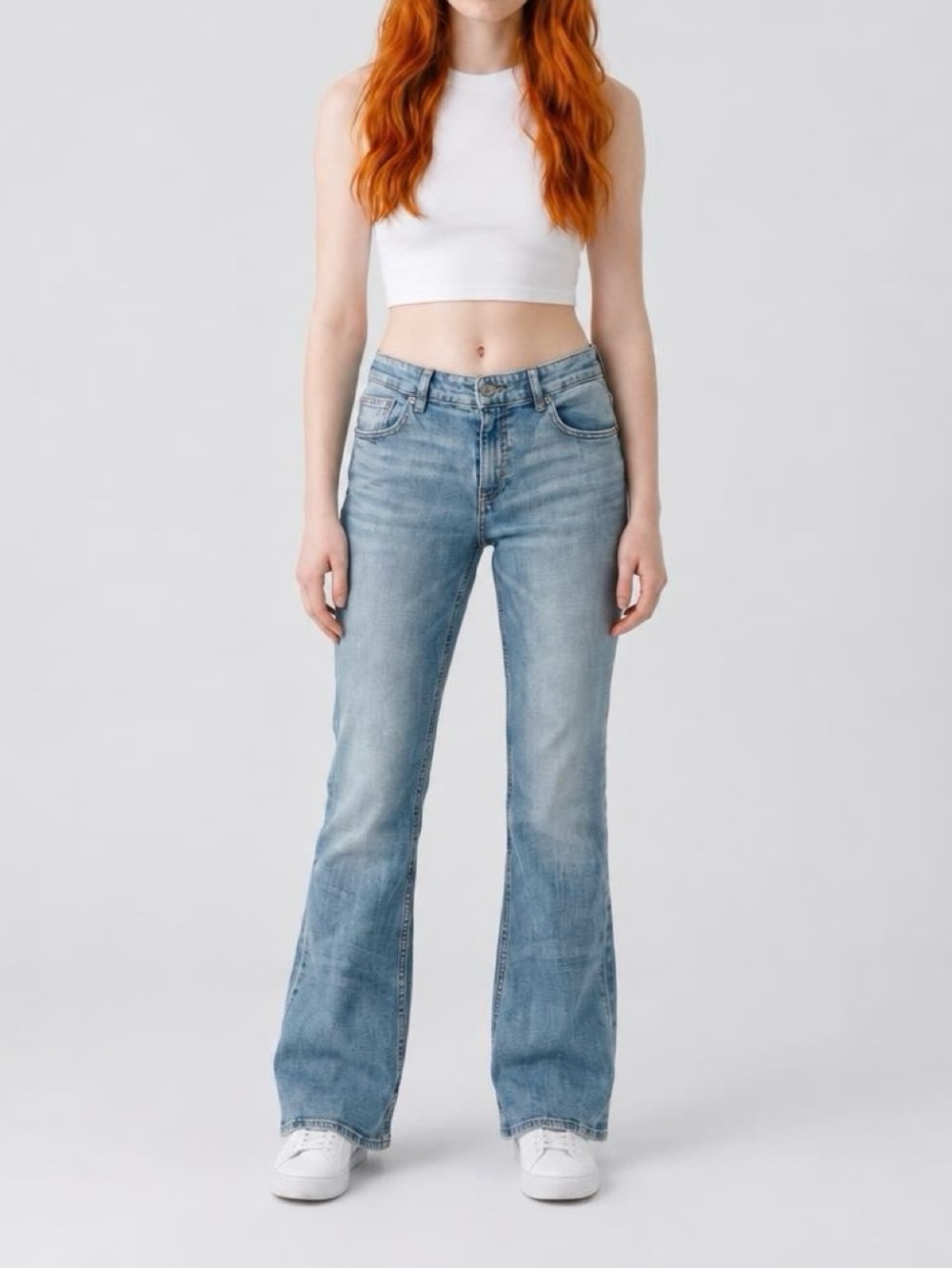 Zara Light Blue Flare Jeans - Women